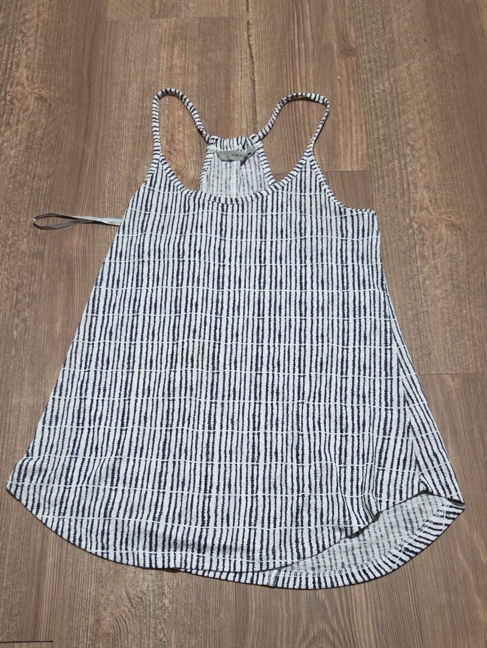 Lightweight Athleta Black & White Striped Racerback Tank Top